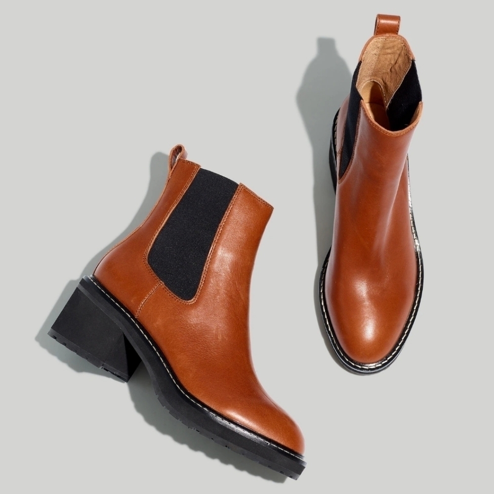 New! Madewell The Carina Platform Chelsea Leather Boot